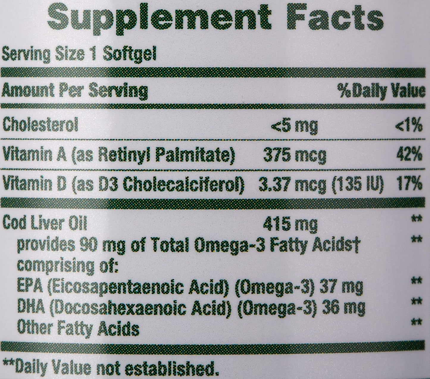 Nature's Bounty Cod Liver Oil 100 Ct