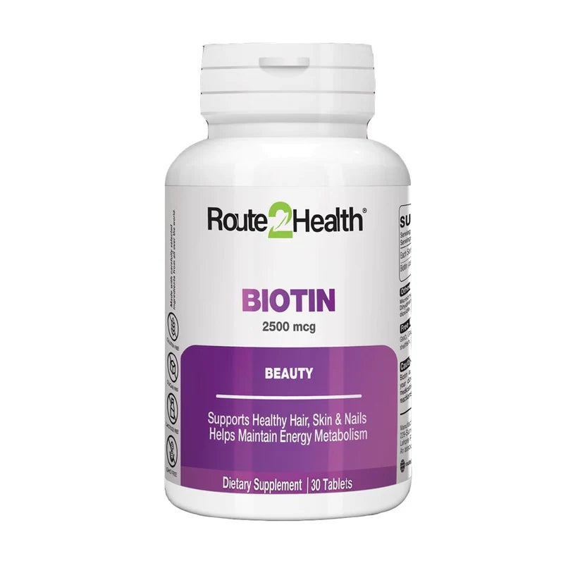 Route2Health Biotin 2500mcg, 30 Ct