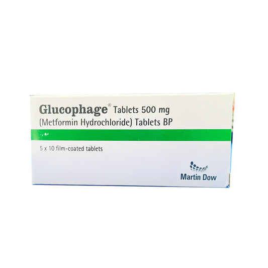 Martin Dow Glucophage (Metformin) 500mg, 50 Ct