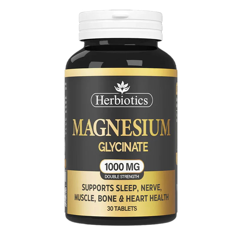 Herbiotics Magnesium Glycinate 1000mg, 30 Ct