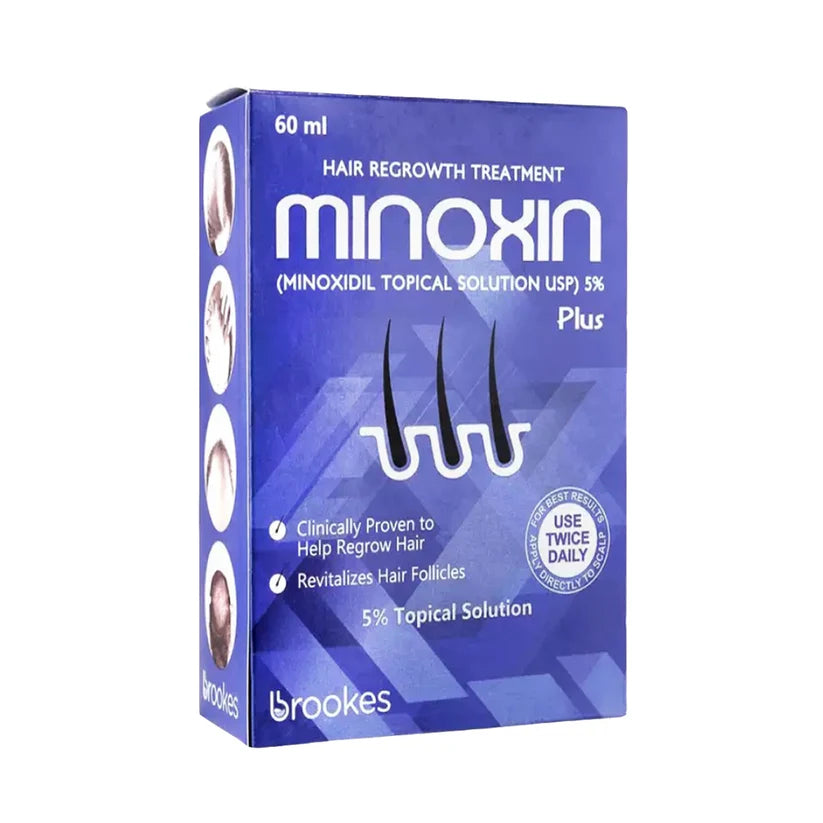 Brookes Pharma Minoxin Plus Topical Hair Regrowth Solution (Minoxidil 5%), 60ml