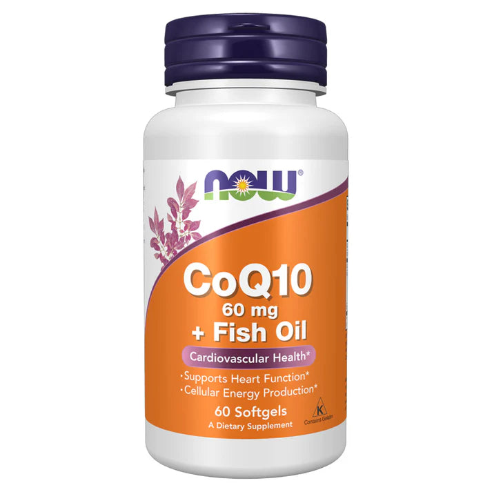 NOW CoQ10 + Fish Oil 60 mg, 60 Ct