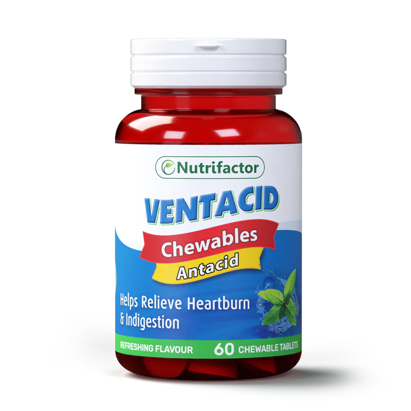 Nutrifactor Ventacid Chewables Antacid Tablets, 60 Ct