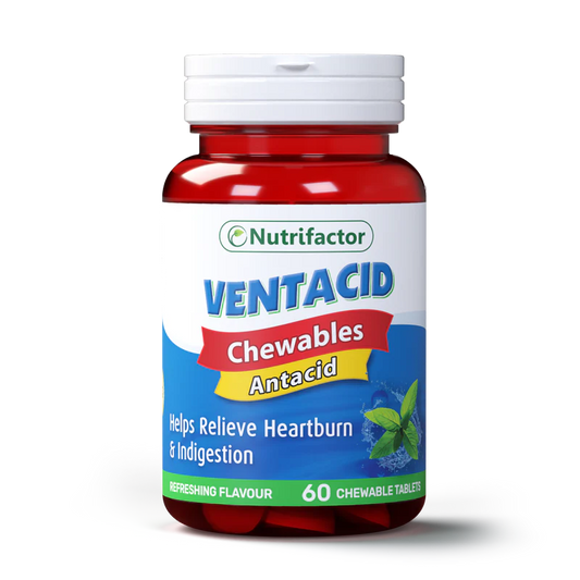 Nutrifactor Ventacid Chewables Antacid Tablets, 60 Ct