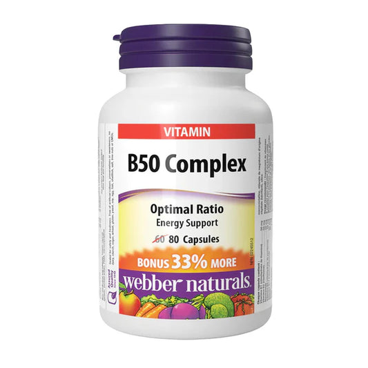 Webber Naturals B50 Complex, 80 Ct