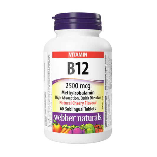 Webber Naturals Vitamin B12 2500mcg, 60 Ct