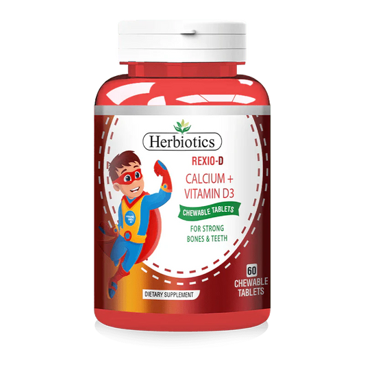 Herbiotics Rexio-D (Calcium + Vitamin D3), 60 Ct