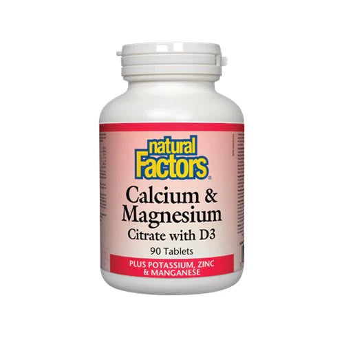 Natural Factors Calcium, Magnesium & Zinc Citrate with D3, 90 Ct