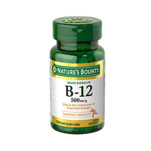 Nature's Bounty B12 500mcg 100 Quick Dissolve Tablets