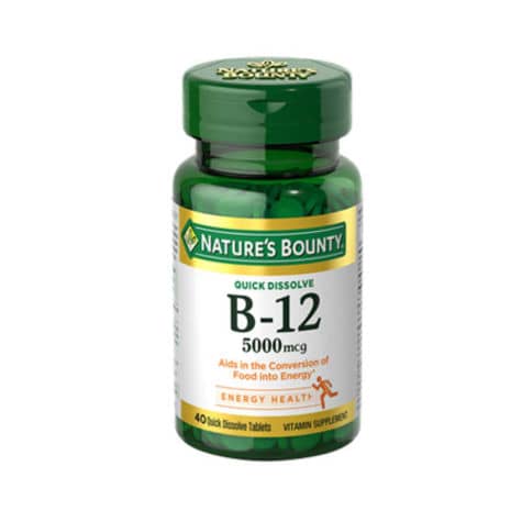 Nature's Bounty B12 Quick Dissolve 5000mcg, 40 Ct
