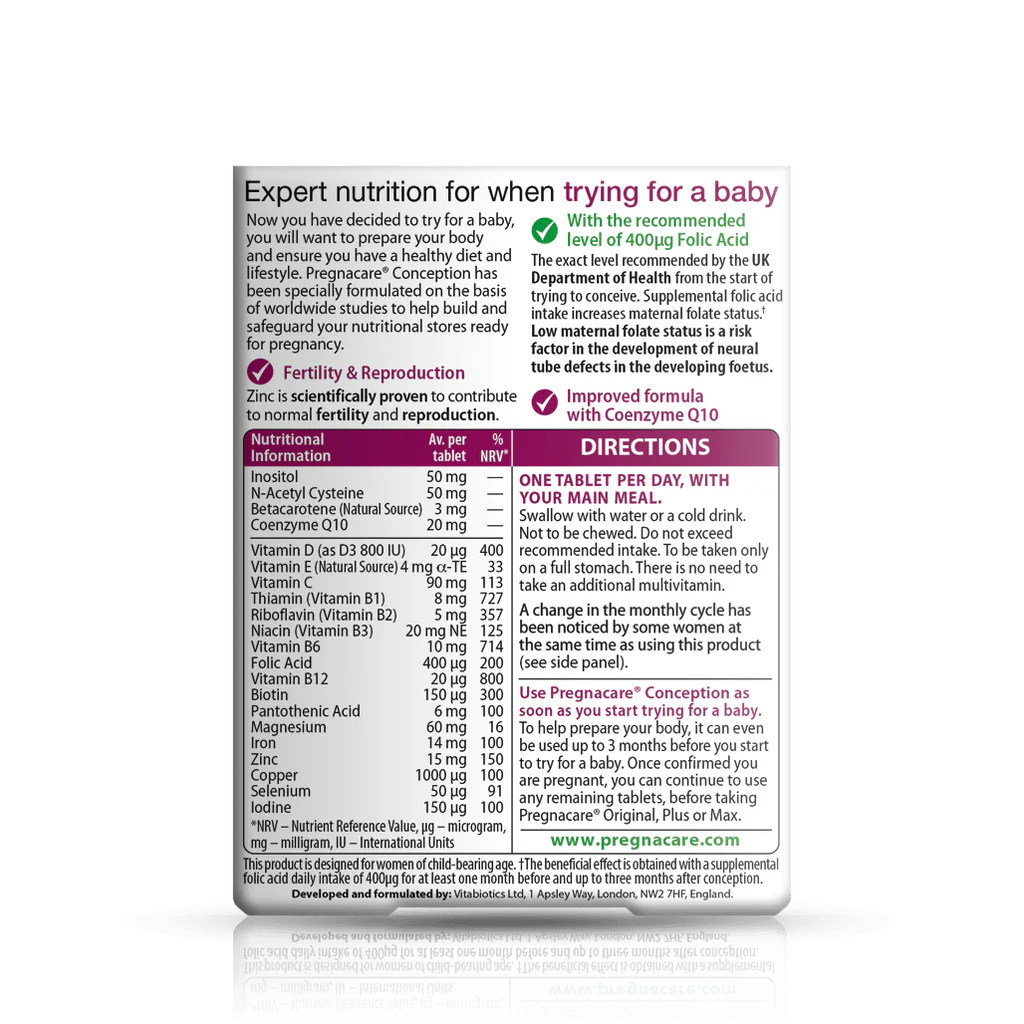 Vitabiotics Pregnacare Before Conception 30 Tabs