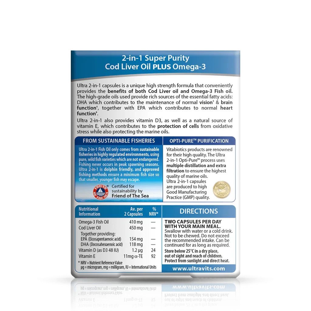 Vitabiotics Ultra Cod Liver Oil 60 Capsules