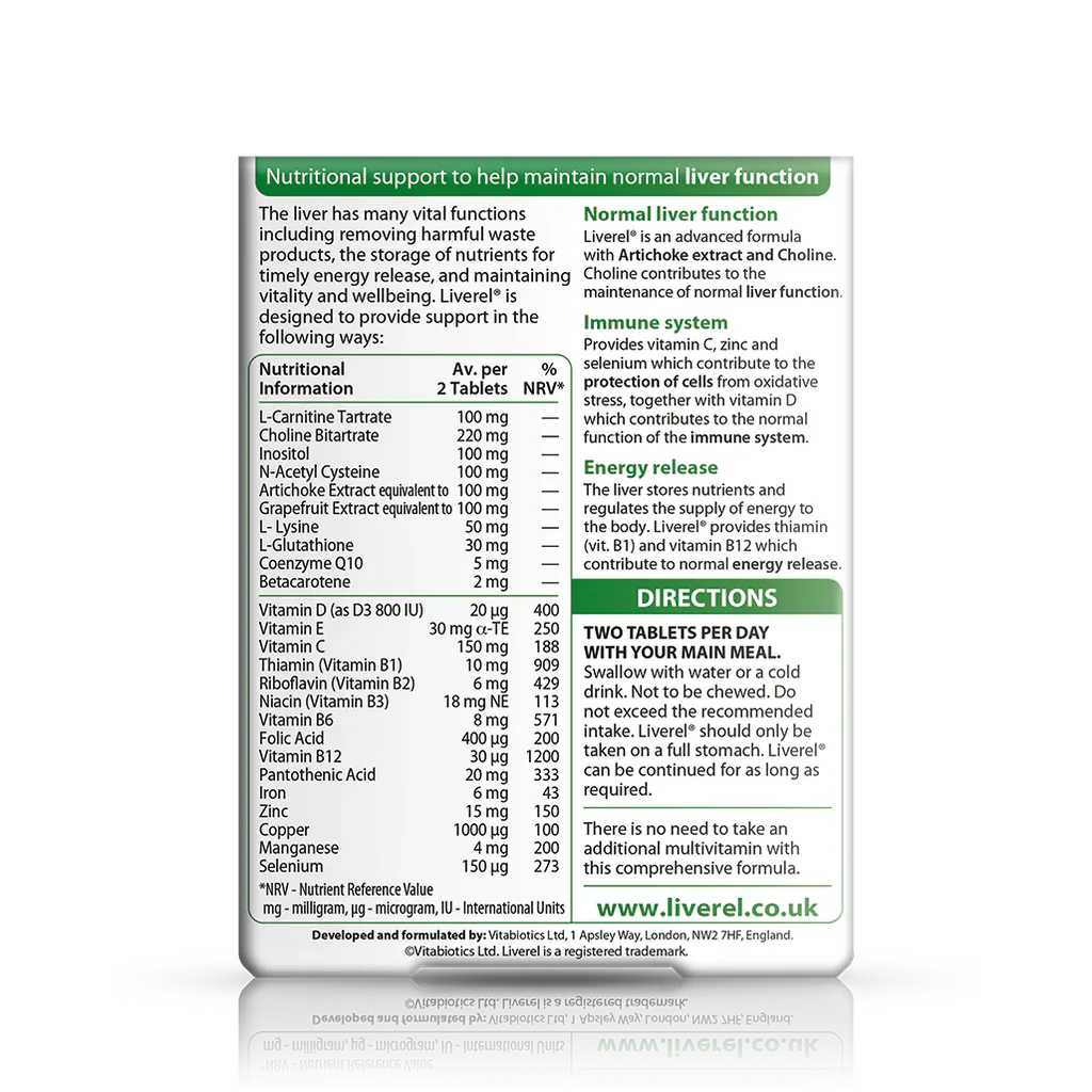 Vitabiotics Liverel 60 Tablets