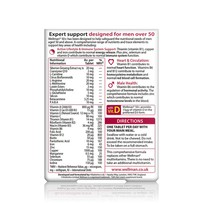 Vitabiotics Wellman 50+ 30 Tablets