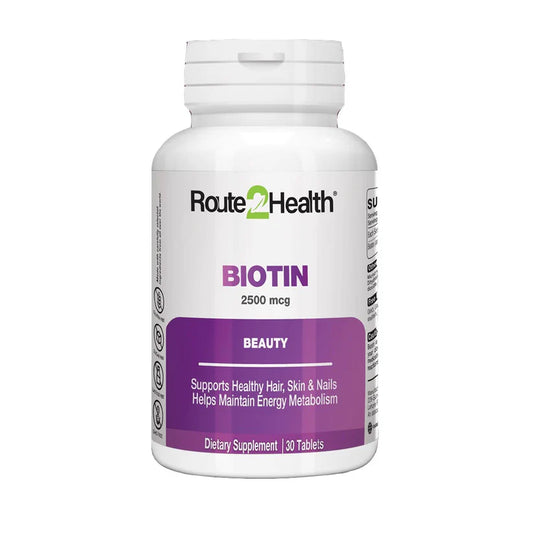 Route2Health Biotin 2500mcg, 30 Ct