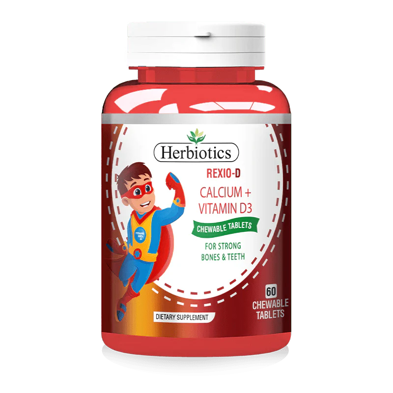 Herbiotics Rexio-D (Calcium + Vitamin D3), 60 Ct
