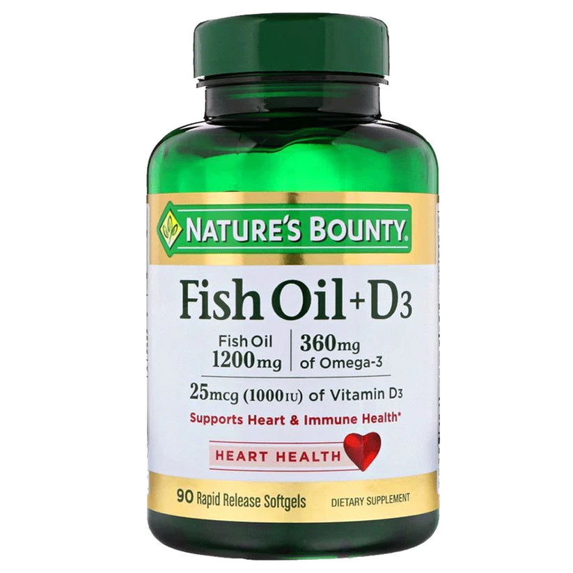 Nature's Bounty Fish Oil + D3, 90 Ct