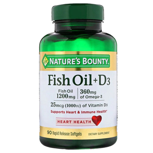 Nature's Bounty Fish Oil + D3, 90 Ct