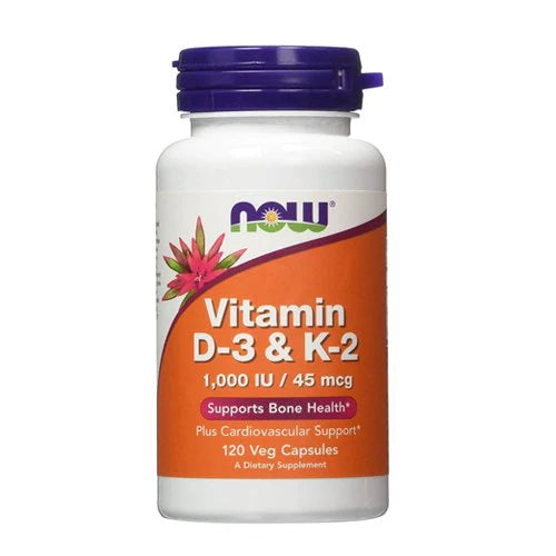 NOW Vitamin D-3 & K-2, 120 Ct