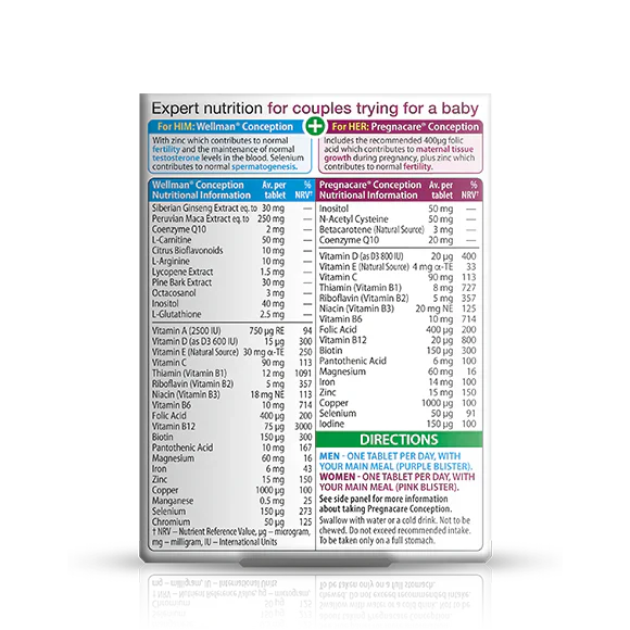 Vitabiotics Pregnacare Him & Her Conception 60 Tablets